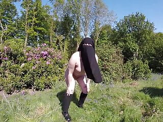 Niqab and Boots Naked Outdoors