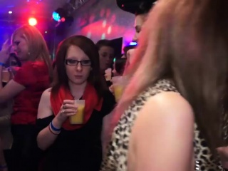 Beautiful amateurs get fucked in the club
